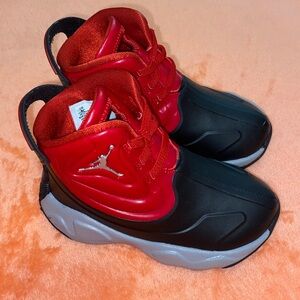 Jordan Kids Red and Black Slip-On Sneakers